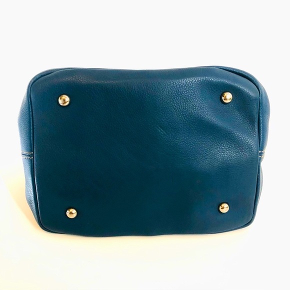 Tignanello Blue Leather Perfect 10 French Tote - Picture 7 of 13